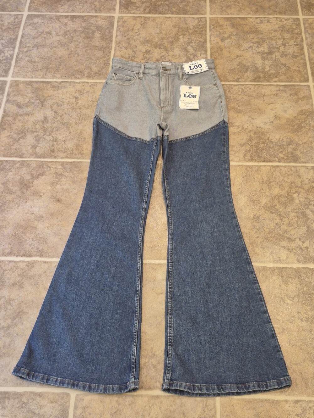 Kasey Lee Two-Tone High Waist Flared Jeans Sizes 6 And 10, Kasey Musgrave